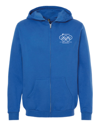 Image de Chandail à capuchon avec zip - Bleu Royal